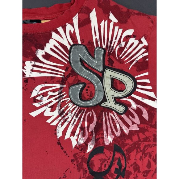 Vintage Y2K SouthPole AOP Red Shirt XL Streetwear Hype Art Logo Rare Hip Hop Art - Picture 4 of 16